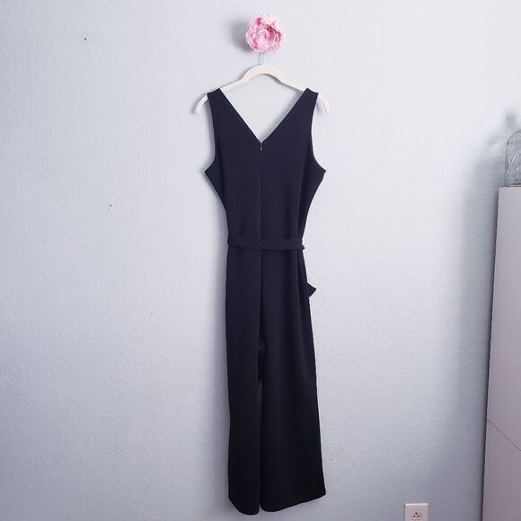 Old Navy Black Sleeveless V-neck Ribbed Wide Leg Jumpsuit - Picture 4 of 5